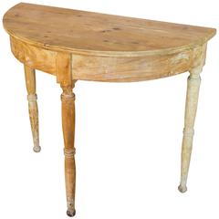 Antique Half Moon Table in Louis XVI Style, Pearwood