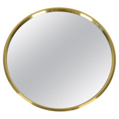 Vintage Midcentury Modern Brass Mirror by Glasmäster in Markaryd, Sweden, 1960s