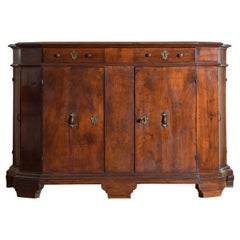 Italian, Bologna, Late Rococo Period Shaped Walnut Credenza, Late 18th Century