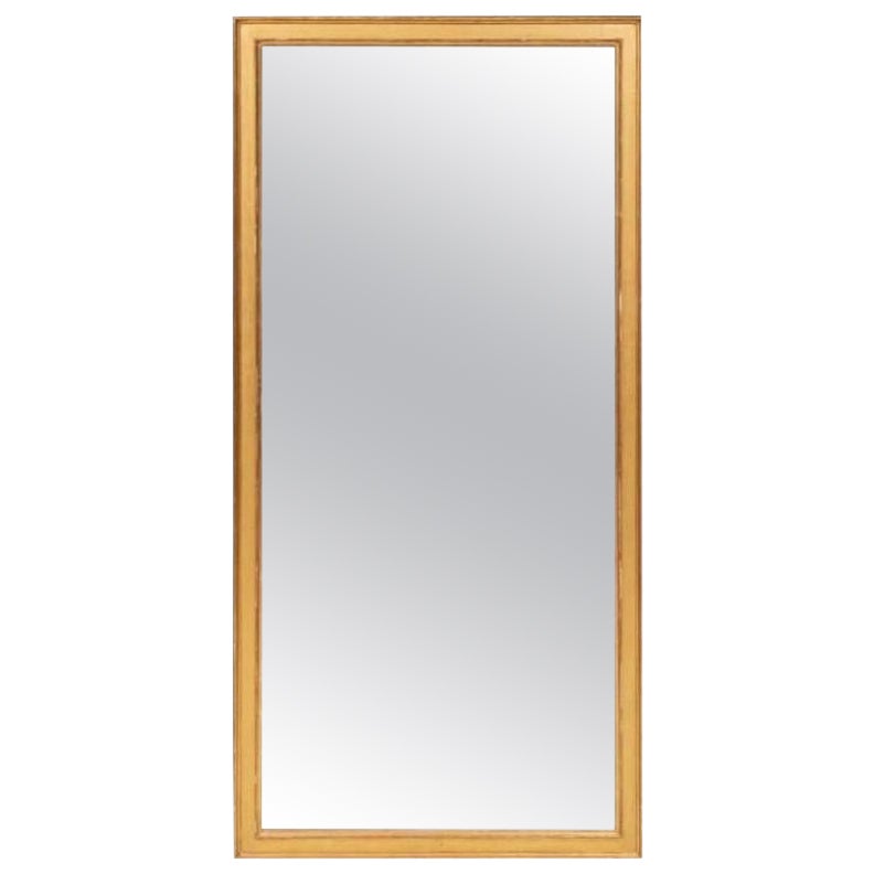 Grand miroir biseauté en bois doré