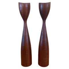 Retro Pair of Mid Century Modern Atomic Decorative Candle Stick Holder