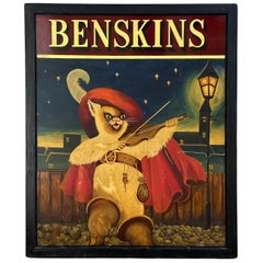 English Pub Sign, "Benskins (Puss in Boots)"
