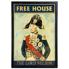 Insegna di un pub inglese: "Free House - The Lord Nelson".