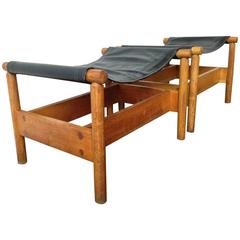 Nice Pair of Two Handcrafted Woodworker Stools 3