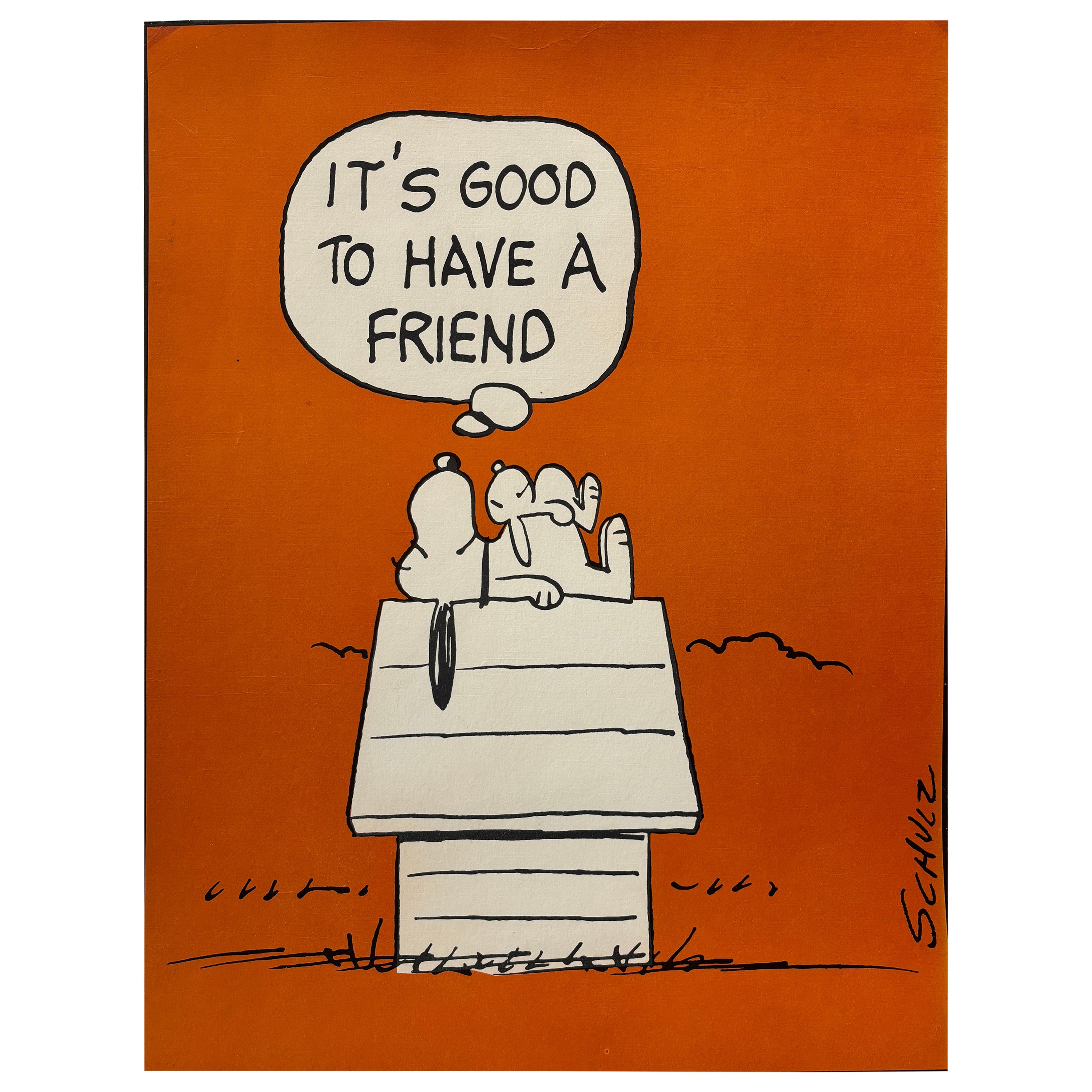 Original-Vintage-Poster von Snoopy, „It's Nice to Have a Friend“, um 1958 im Angebot