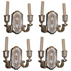 Set of Four Silver Plated Sconces 2