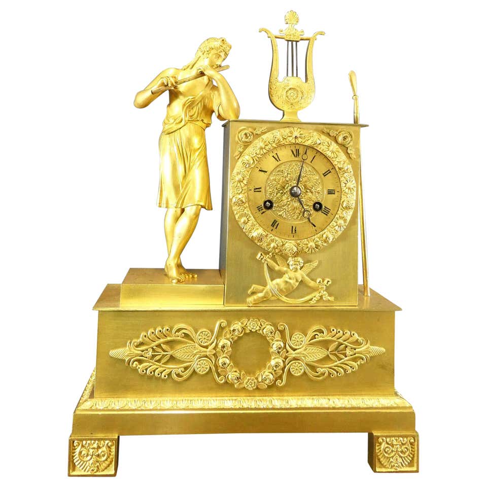 Antique Mantel Clock, French, Gilt Bronze, Ormolu, Brocot Escapement ...
