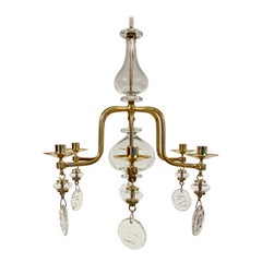 Vintage A pair of 24 Carat Guilded Chandelier by Erik Höglund for Boda Glasbruk