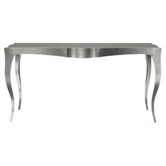 Louise Console Art Deco Center Tables Fine Hammered White Bronze by Paul Mathieu