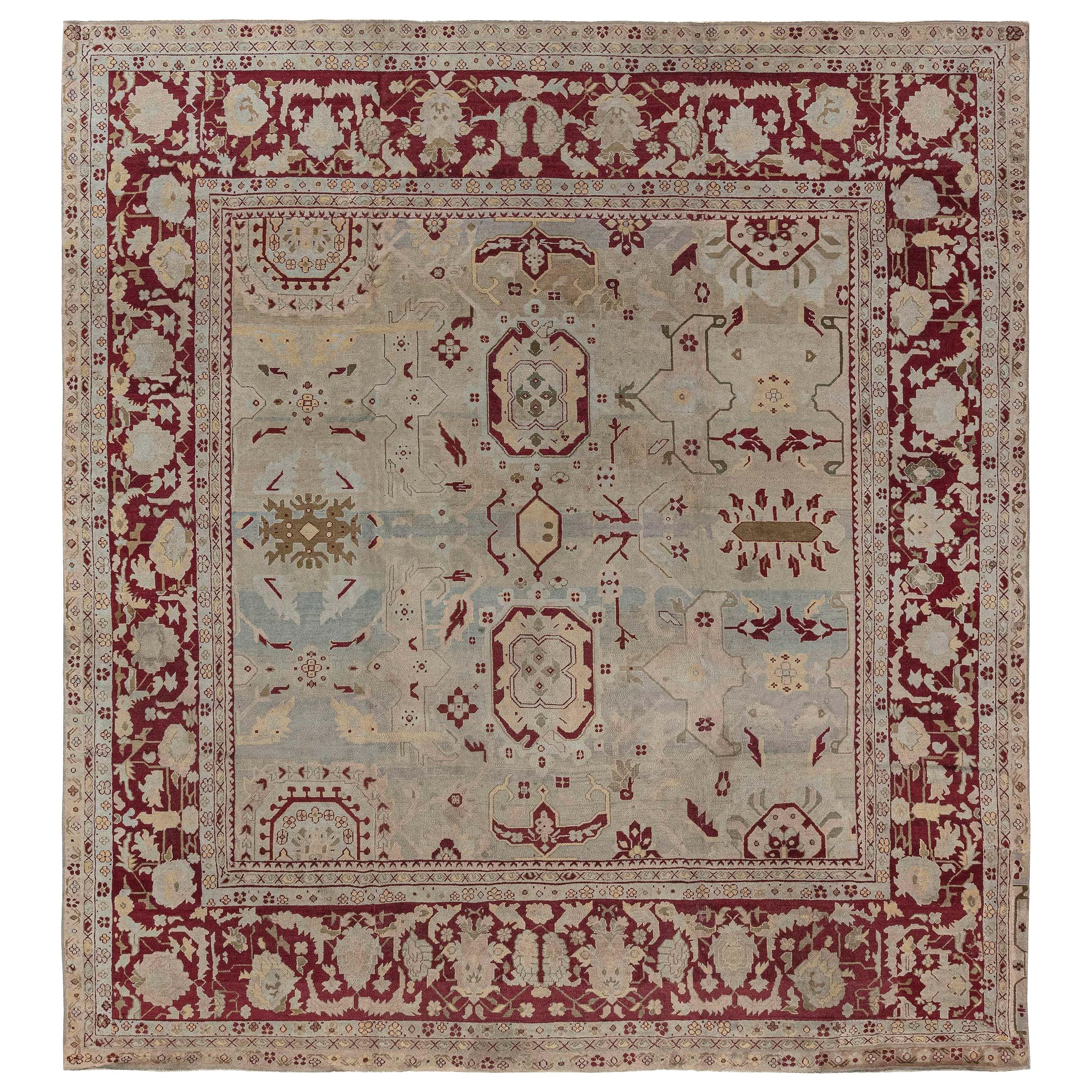 Early 20th Century Indian Agra Rug For Sale