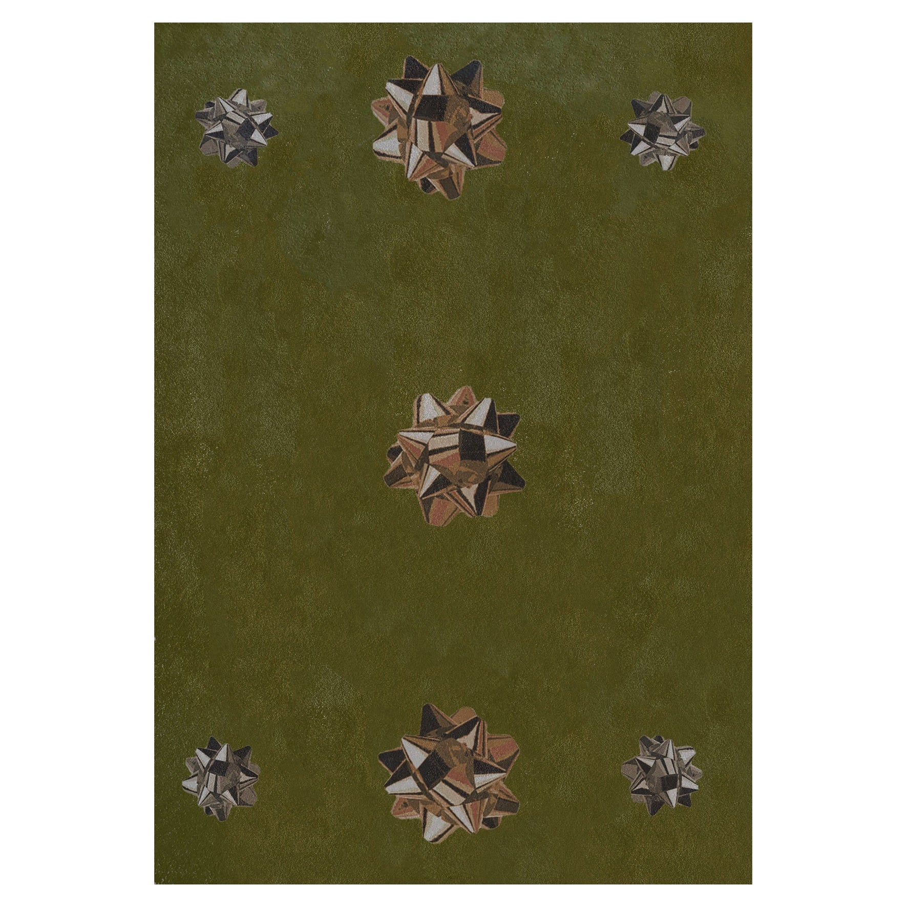 Metallica Contemporary Handknotted Wool Rug Rankin Rugs 'Olive/Gold'