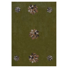 Metallica Contemporary Handknotted Wool Rug Rankin Rugs 'Olive/Gold'