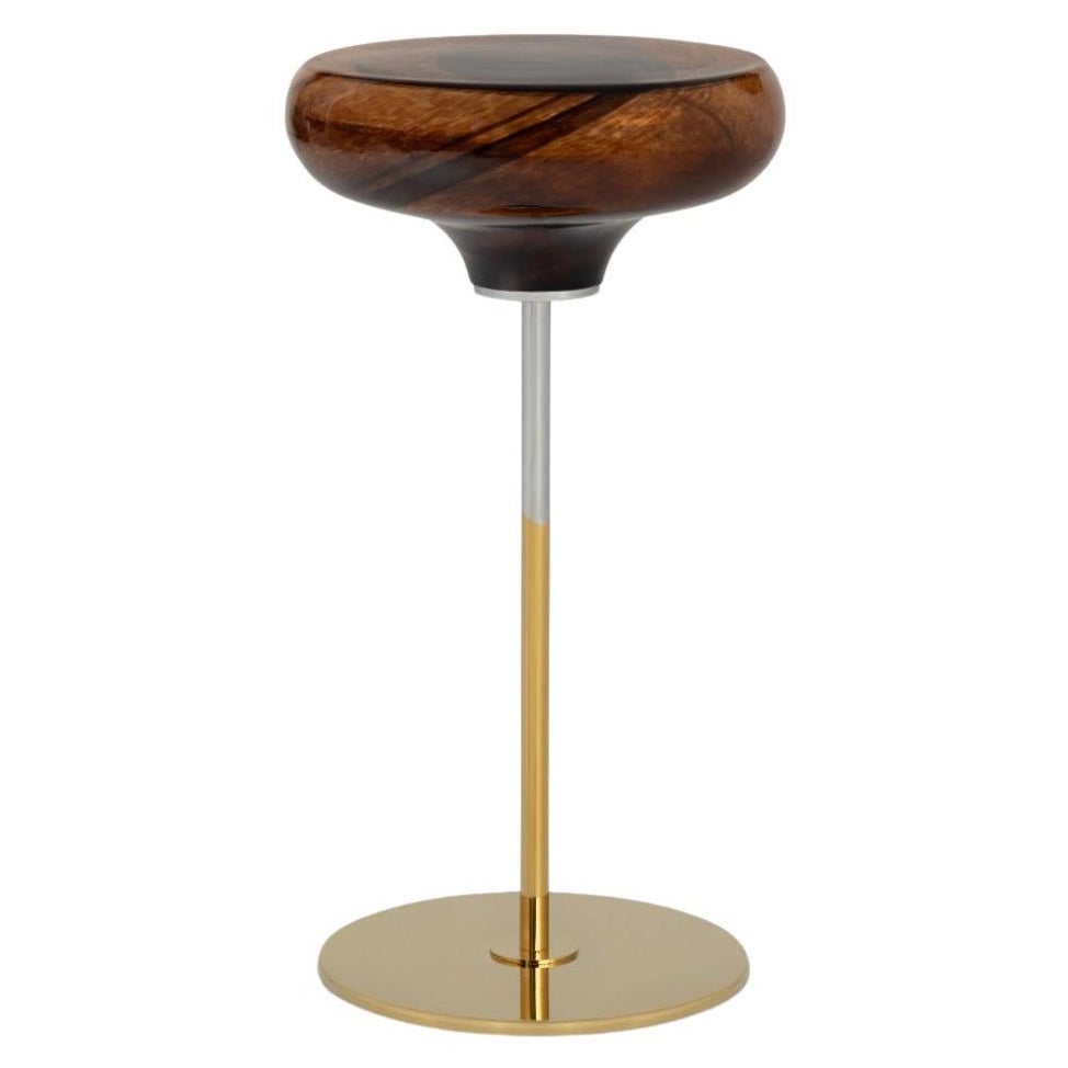 Beistelltisch aus Glasglas, Gestell aus Titan, Lollipop