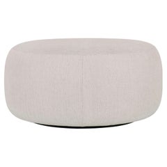 Pouf Twins moderne, lin de coton beige, fabriqué à la main au Portugal par Greenapple