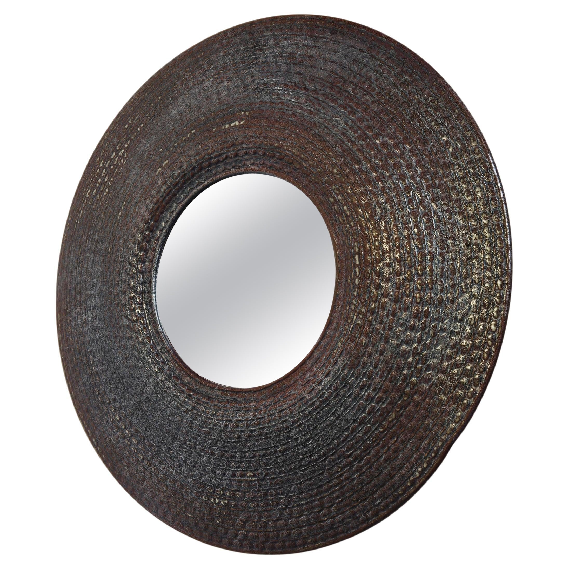 Unique ceramics wall mirror by Stig Lindberg for Gustavsberg, 1950s, Sweden