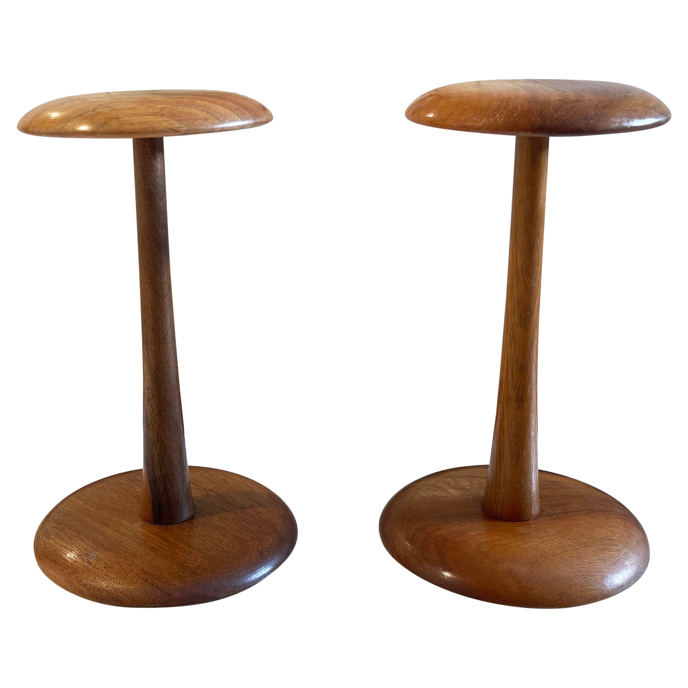 Pair of Early 20th Century German Walnut Hat Stands, Milliner's Shop Display For Sale
