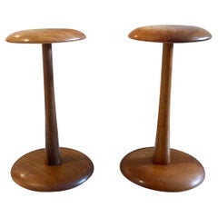 Antique Pair of Early 20th Century German Walnut Hat Stands, Milliner's Shop Display