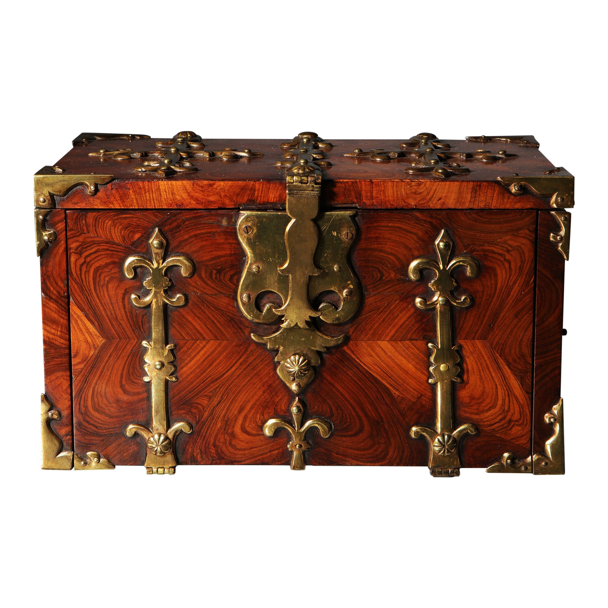 A Fine 17th C. William and Mary Kingwood Strongbox or Coffre Fort, Circa 1690 For Sale