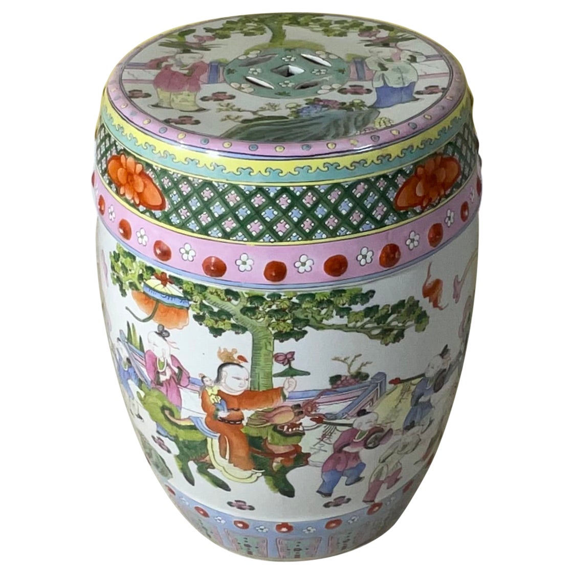 Antique Chinese Ceramic Garden Stool For Sale