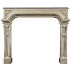 Antique Stone Fireplace Mantel in the Italian Baroque Revival Manner