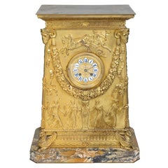 A French Empire Ormolu Bronze Mantle Clock after Percier et Fontaine