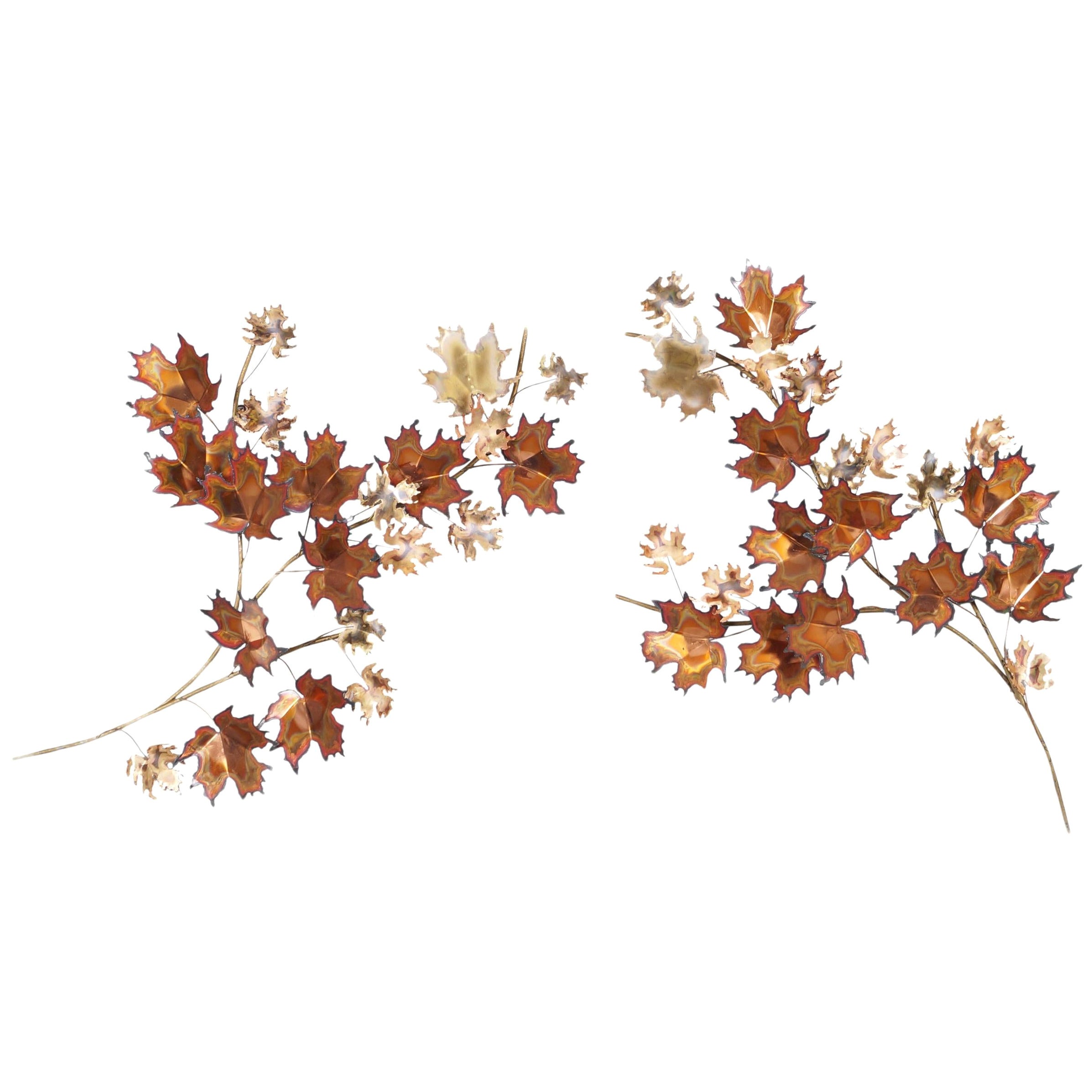 Vintage "Maple Leaf" Wall Sculpture by Curtis Jere