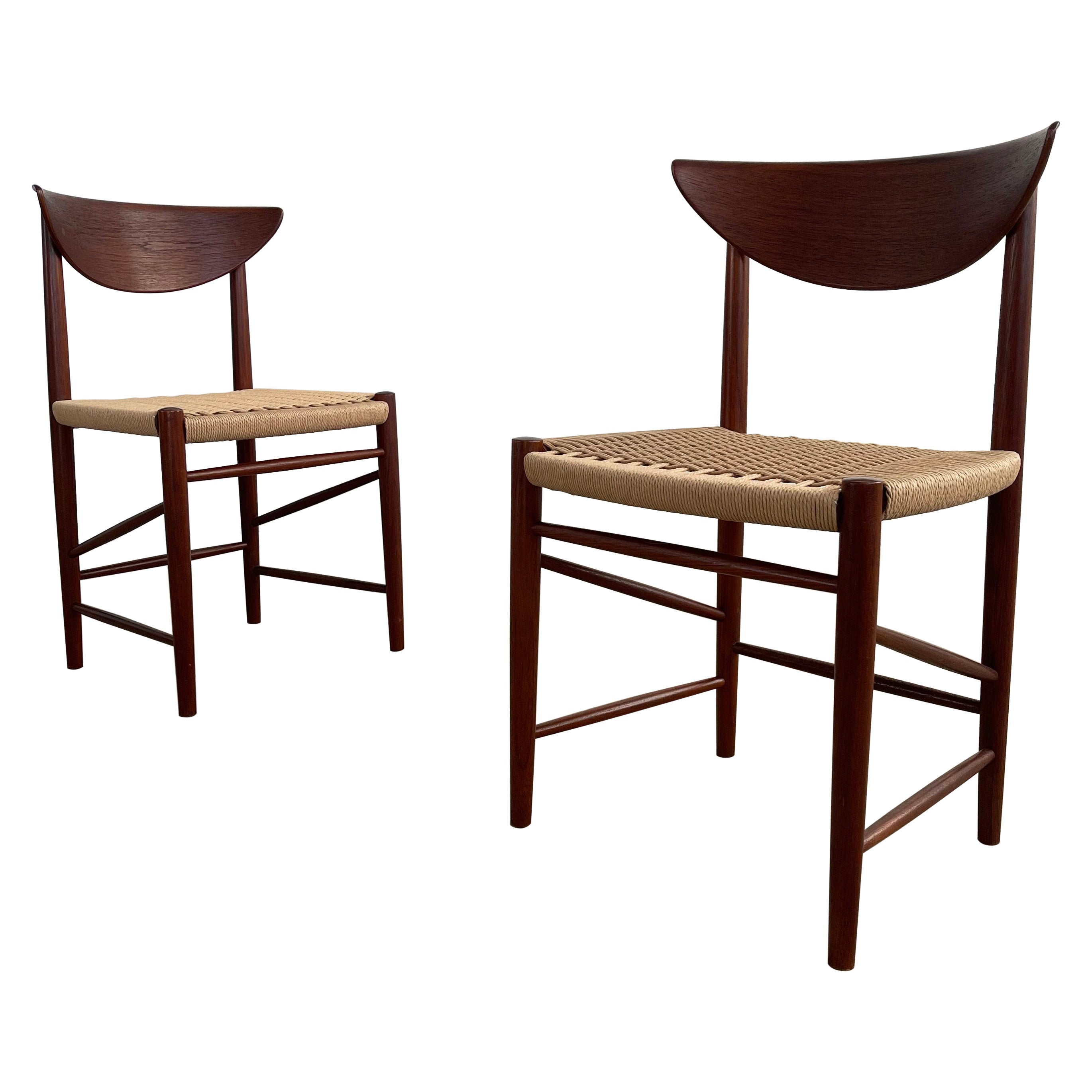 Peter Hvidt And Orla Molgaard Nielsen Teak And Rope Model 316 Chairs For Sale