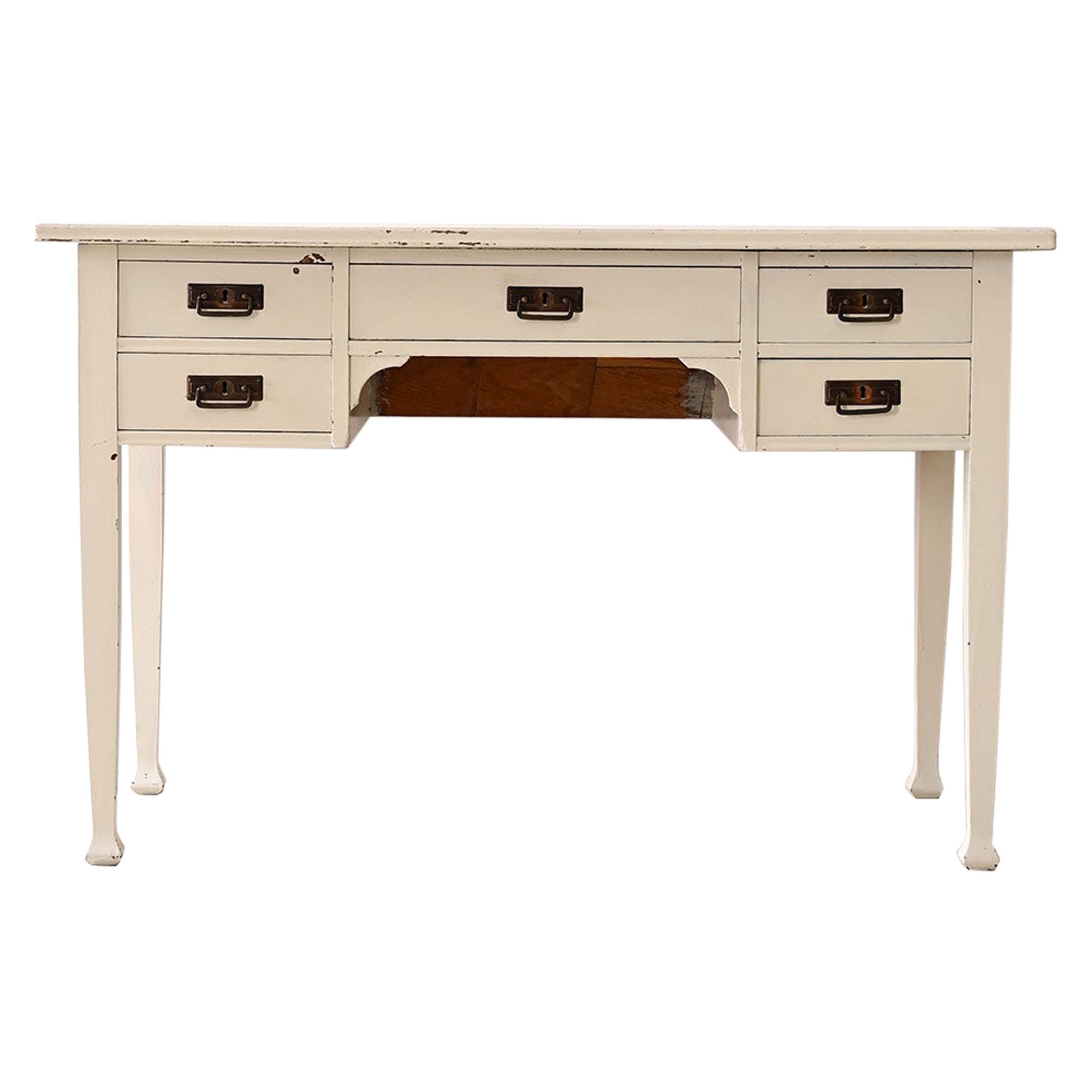 Vintage white desk For Sale at 1stDibs