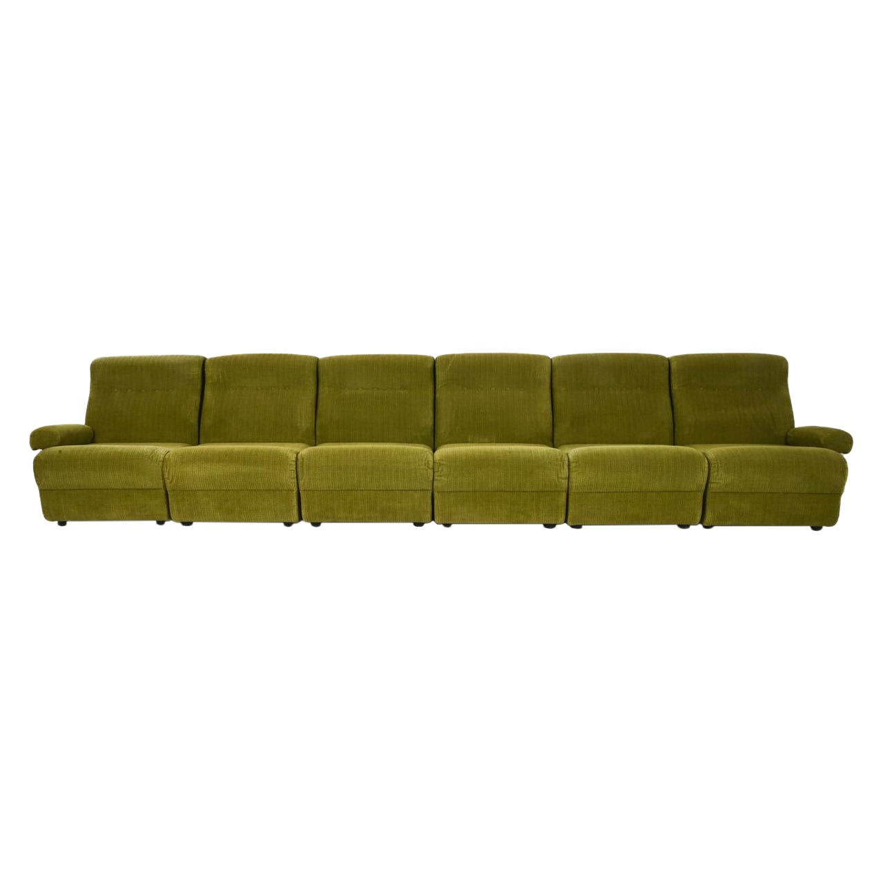 1970's Space Age Modular Sectional Sofa in Corded Sheared Boucle