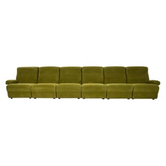 Retro 1970's Space Age Modular Sectional Sofa in Corded Sheared Boucle