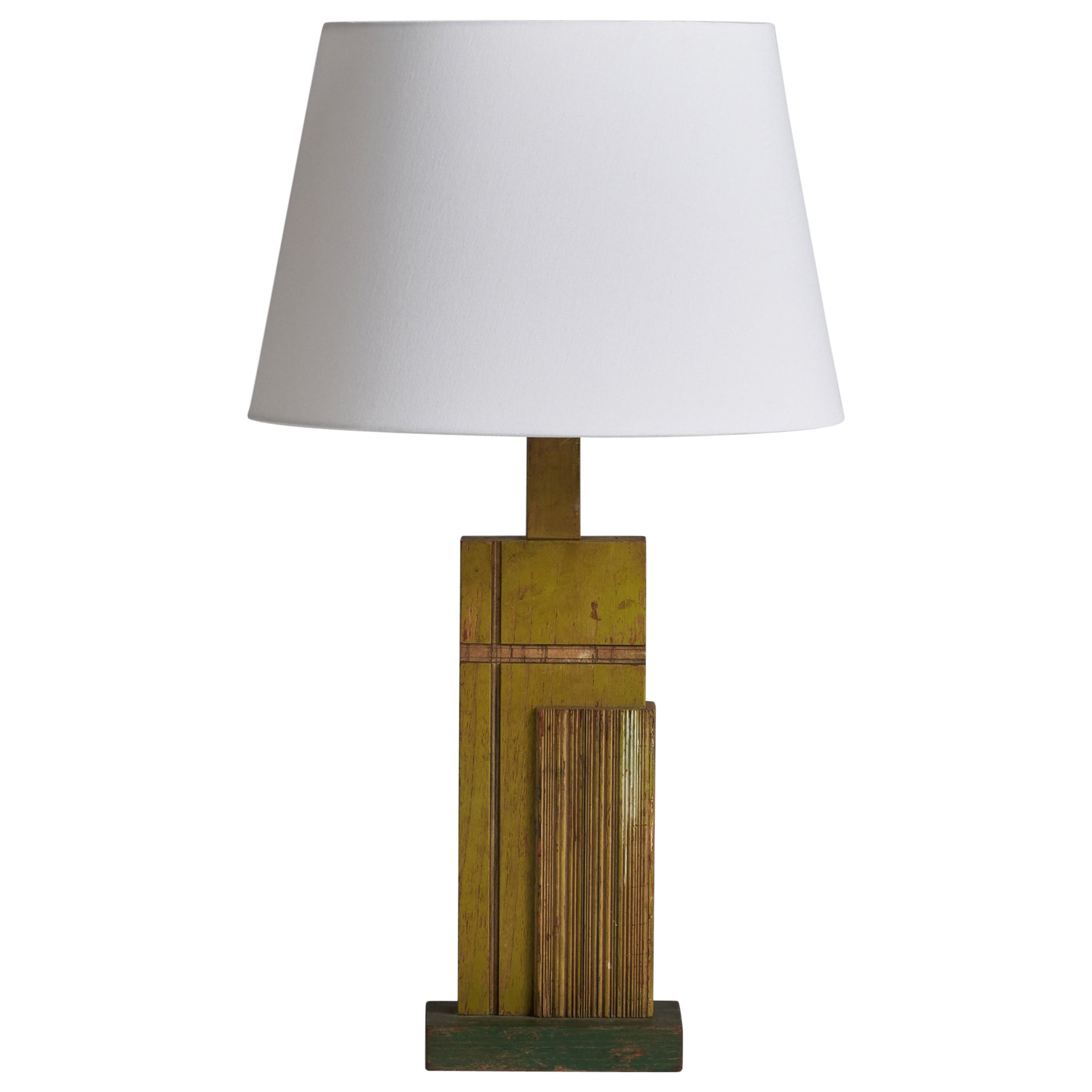 Amerikanische Designerin, Tischlampe, Holz, USA, 1950er Jahre im Angebot