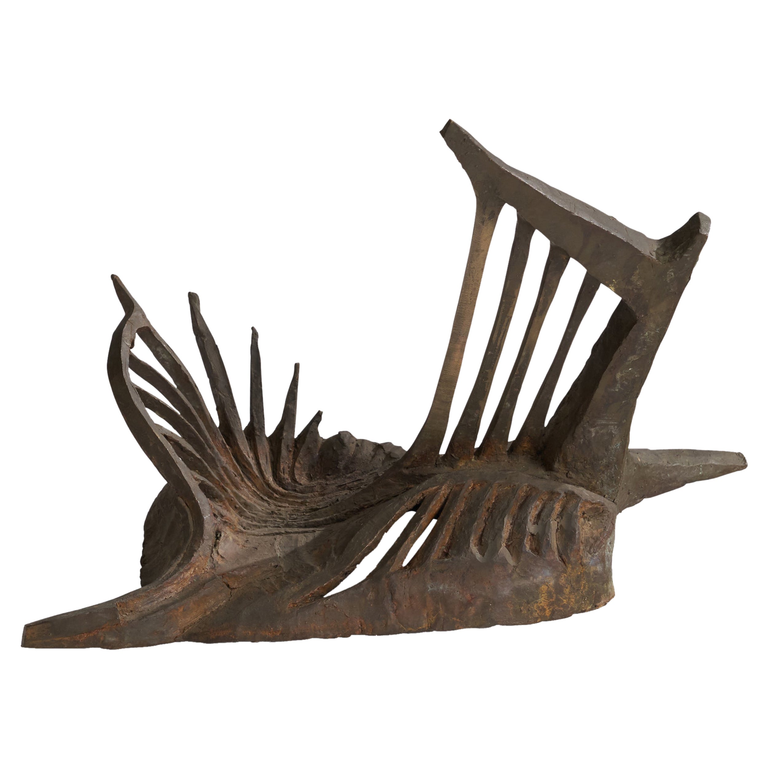 American Designer, Abstract Sculpture, Iron, USA, 1950s For Sale