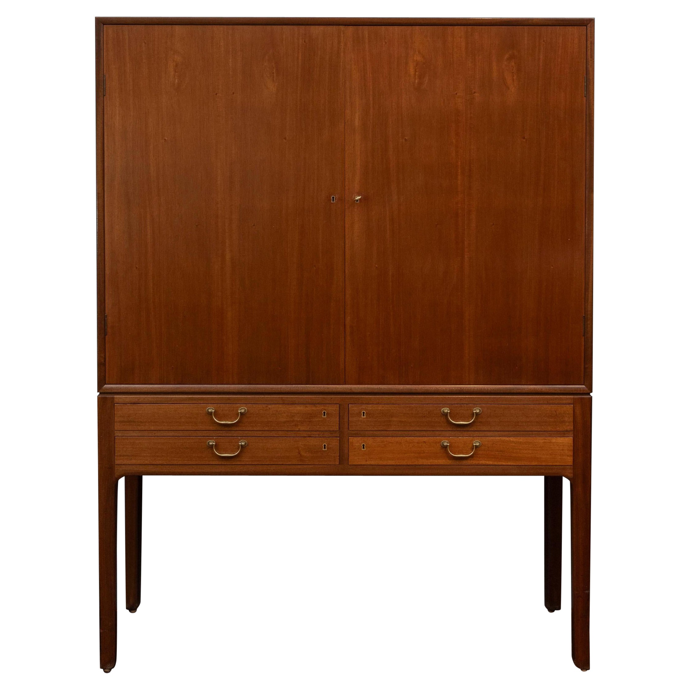 Ole Wanscher Tall Cabinet for A.J. Iversen, Denmark For Sale