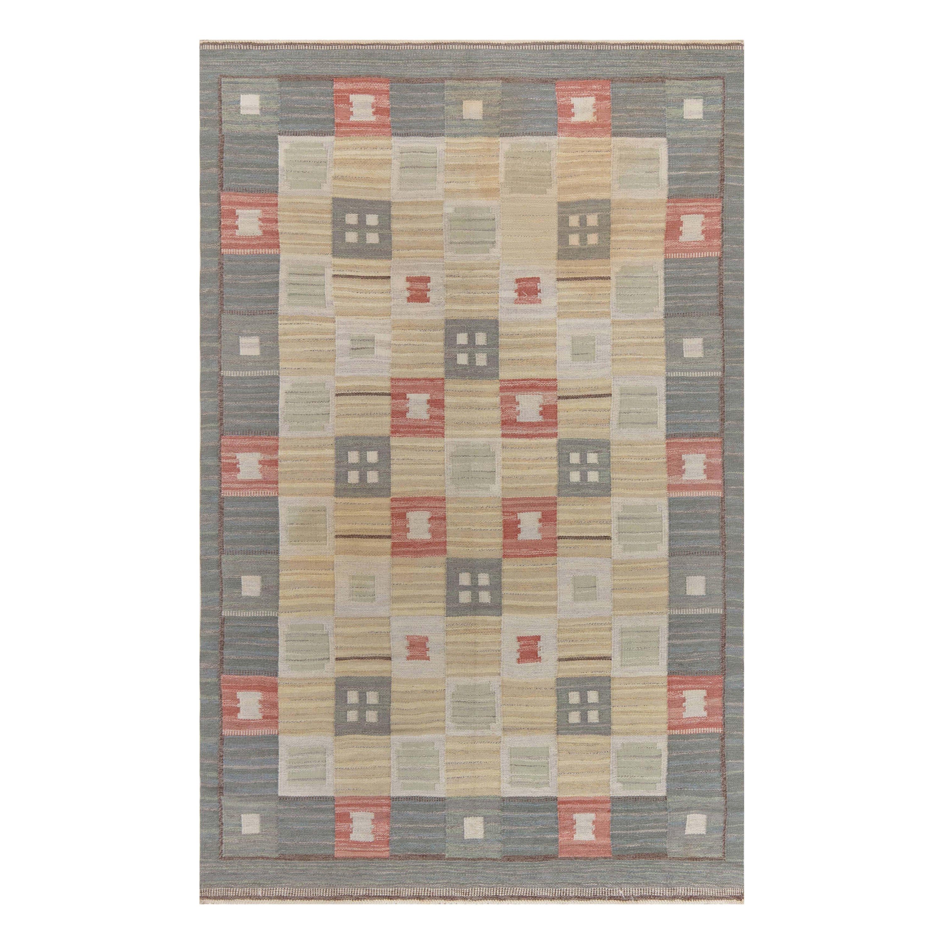 Vintage Swedish Flat Weave Rug by Carl Dangel 'CD'