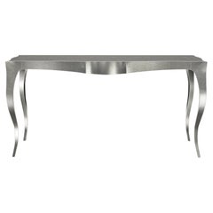 Louise Console Art Deco Desks and Writing Tables Mid. Hammered White Bronze 