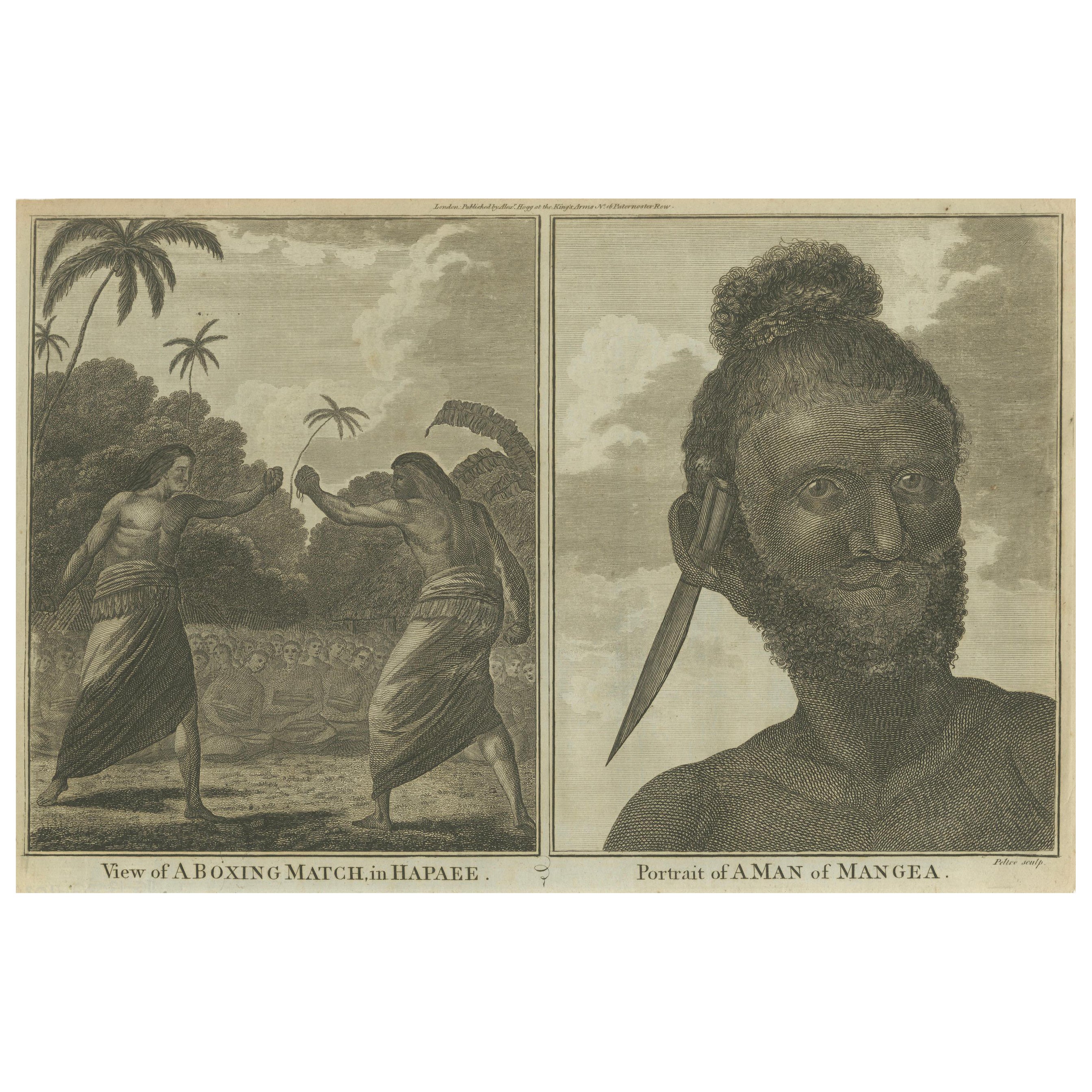 Traditions and Faces of the Pacific: Boxing in Ha'apai and a Man of Mangea, 1785 For Sale