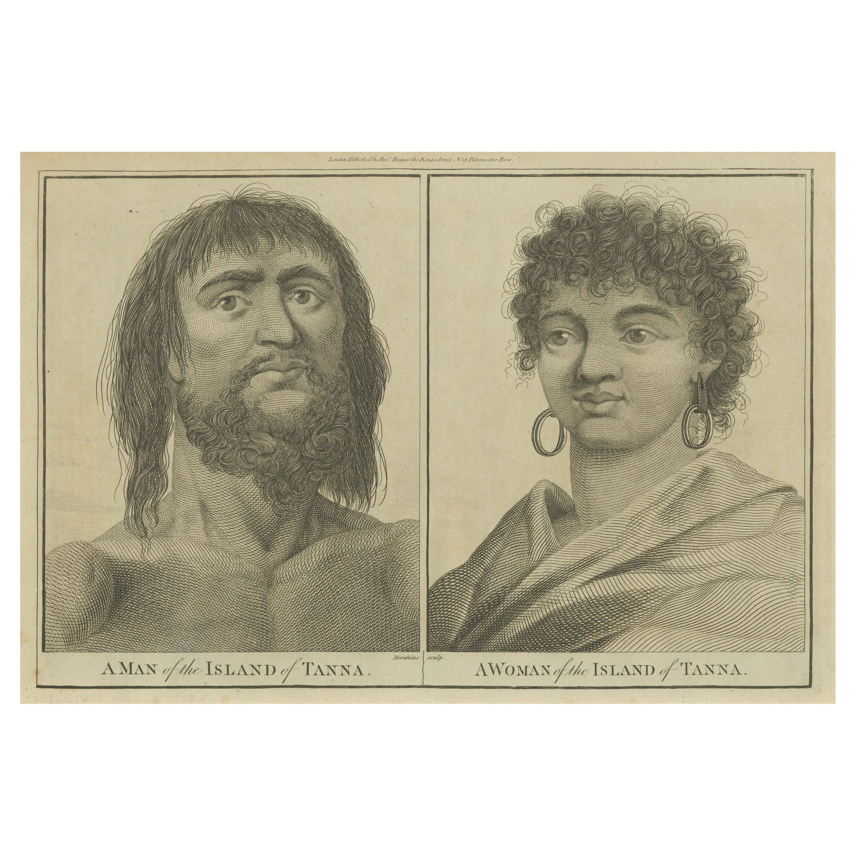Diversidad de Tanna: Retratos de un hombre y una mujer de la isla de Vanuatu, ca.1785