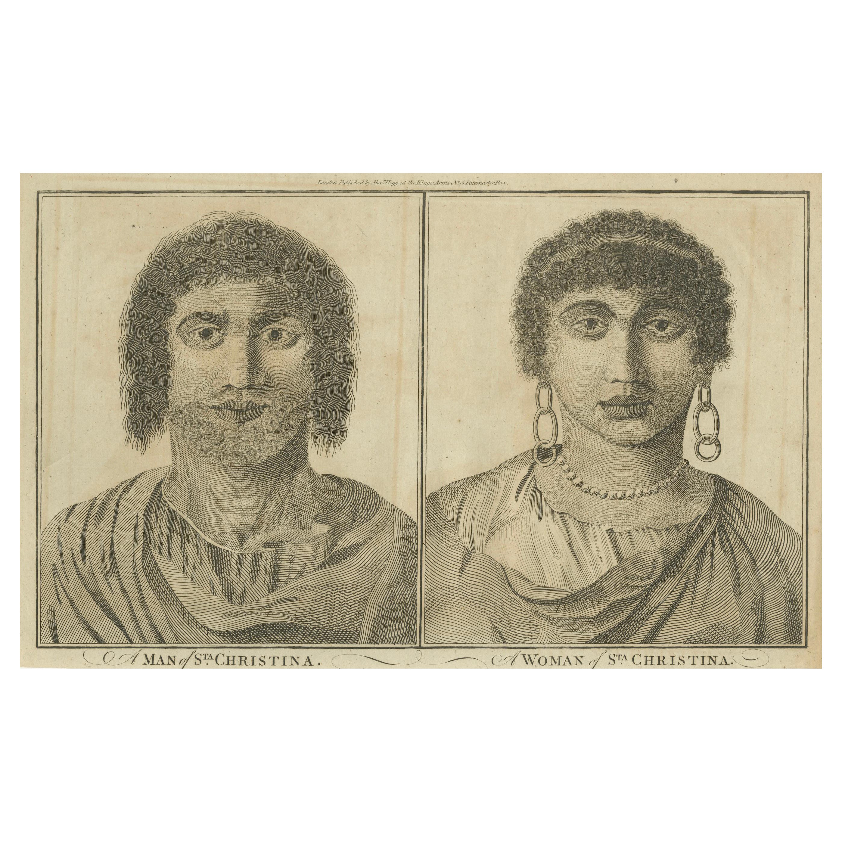 Faces of Santa Cristina : Portraits from the Age of Discovery, Engravings of 1785 en vente