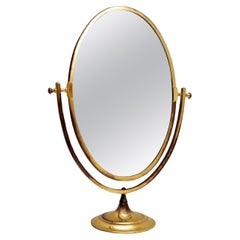 Vintage Brass Table Top Vanity Mirror