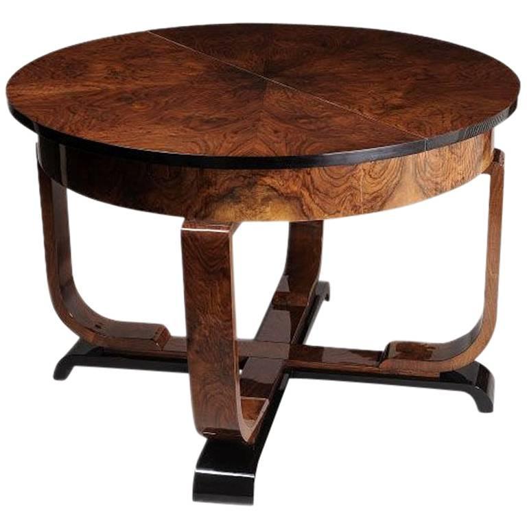 Art Deco Dining Table with Leaf For Sale at 1stdibs