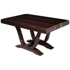 Art Deco Dining Table, Brazilian Rosewood Veneer