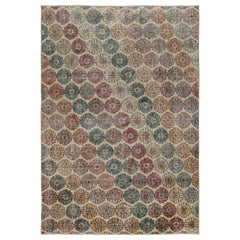 Vintage Zeki Müren Teppich mit polychromem Blumenmuster, von Rug & Kilim
