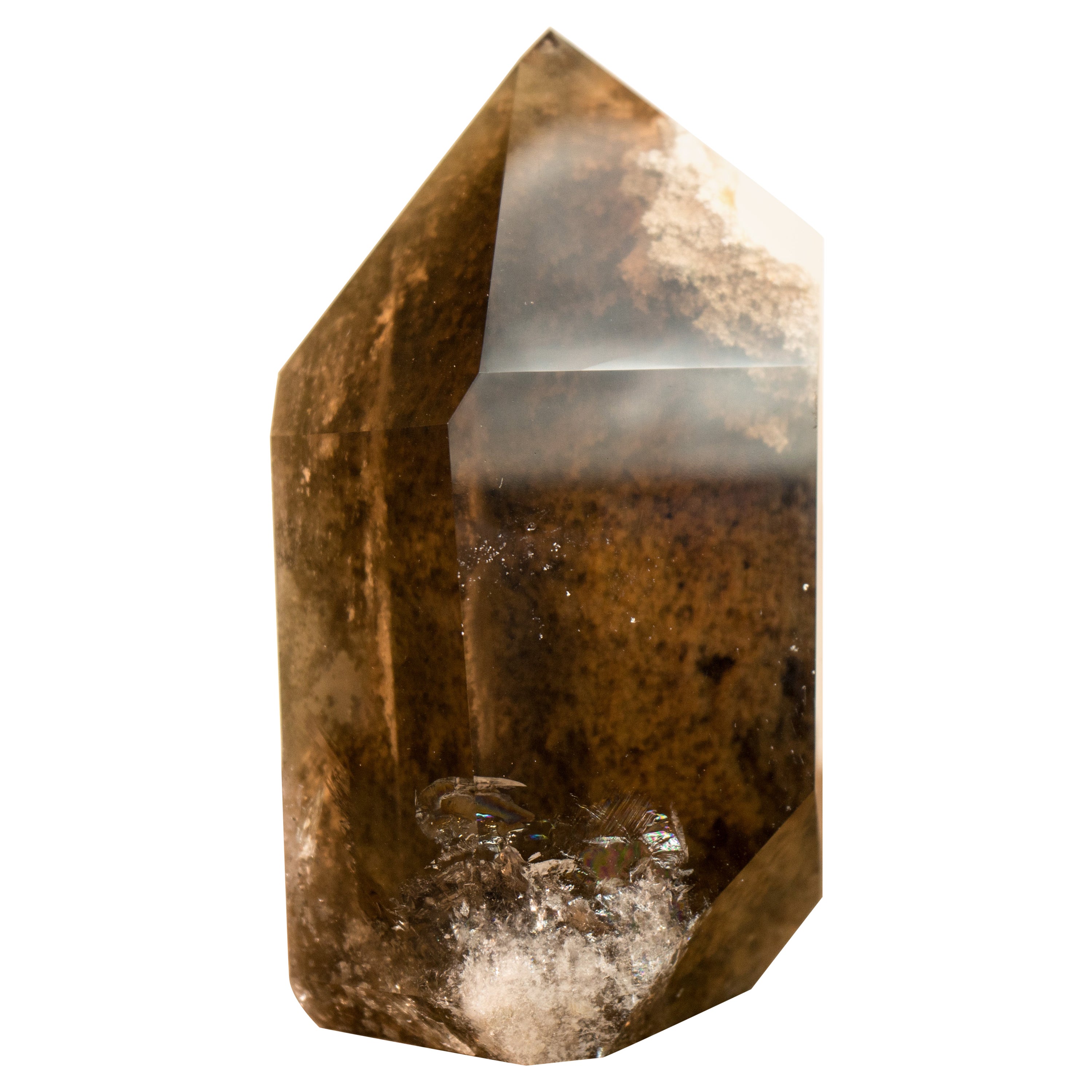 Natural High-Grade Bronze Smoky Quartz with a Marine Landscape Lodolite Quartz