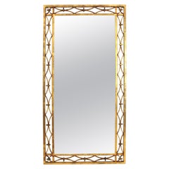 French Art Deco Rectangular Mirror in Gilded Wrought Iron 