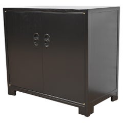 Retro Michael Taylor for Baker Black Lacquered Chest of Drawers, Newly Refinished