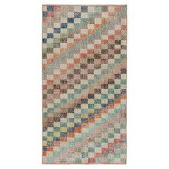 Vintage Zeki Müren Teppich mit polychromem geometrischem Muster, von Rug & Kilim