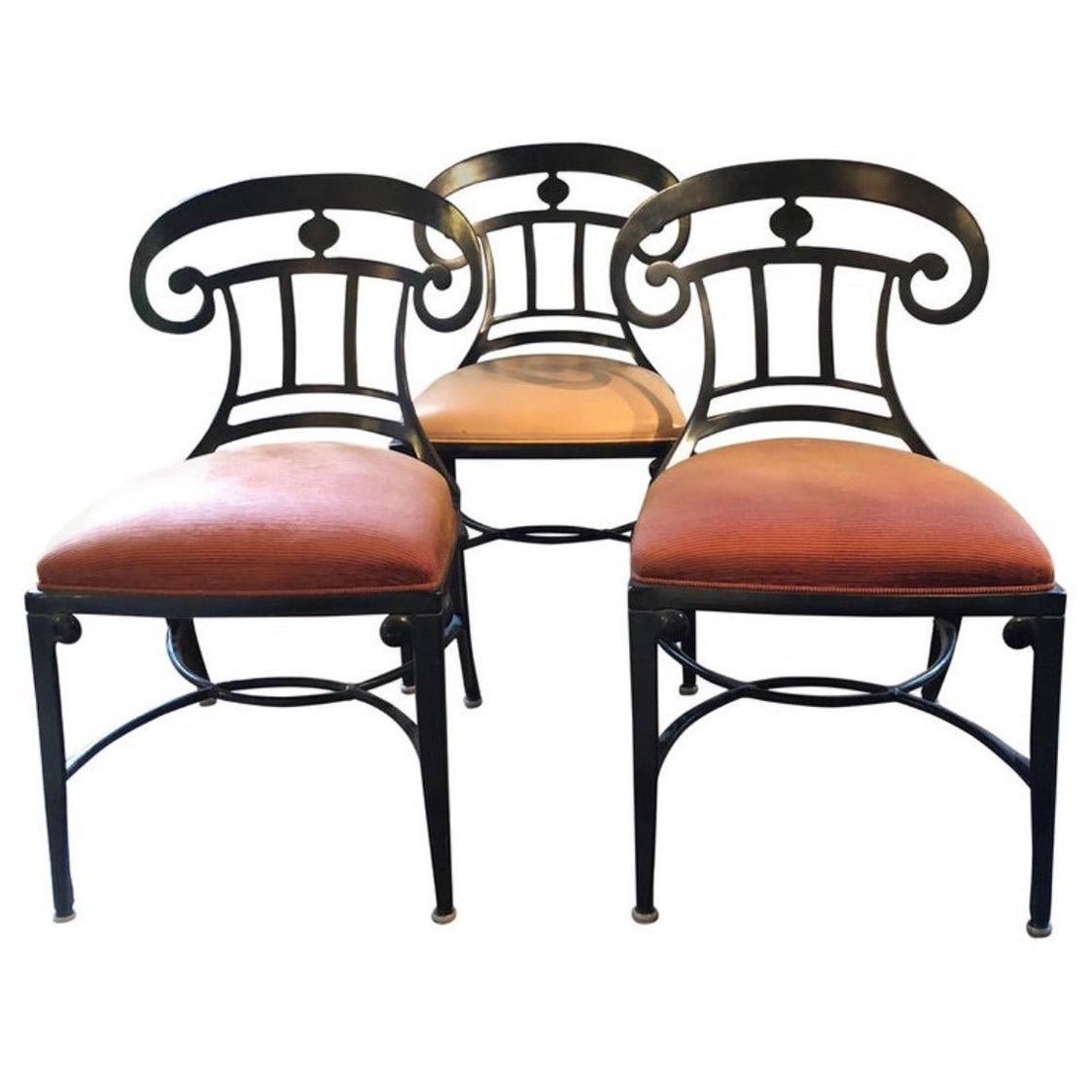 Satz von 3 modernen Furnier-Indoor-/Outdoor-Stühlen aus der Mitte des Jahrhunderts für Tripitone im Angebot
