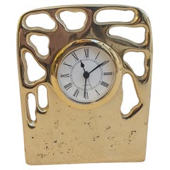 Clock perforated D018 Cast Brass, Gold coloured, Handmade in Spain