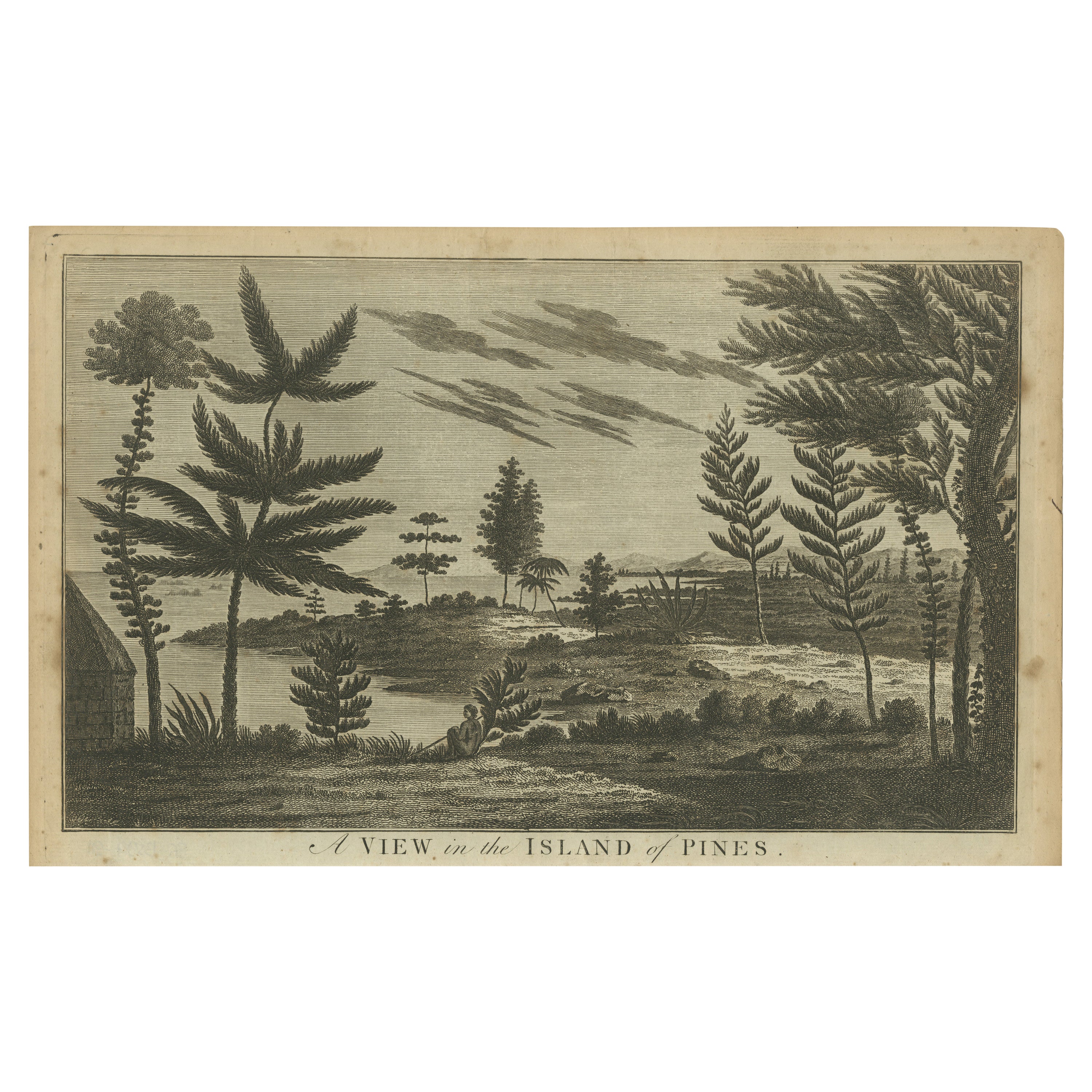Serenity at Isle of Pines: A Hodges Engraving of Isle of Youth, Cuba. Circa 1785 For Sale