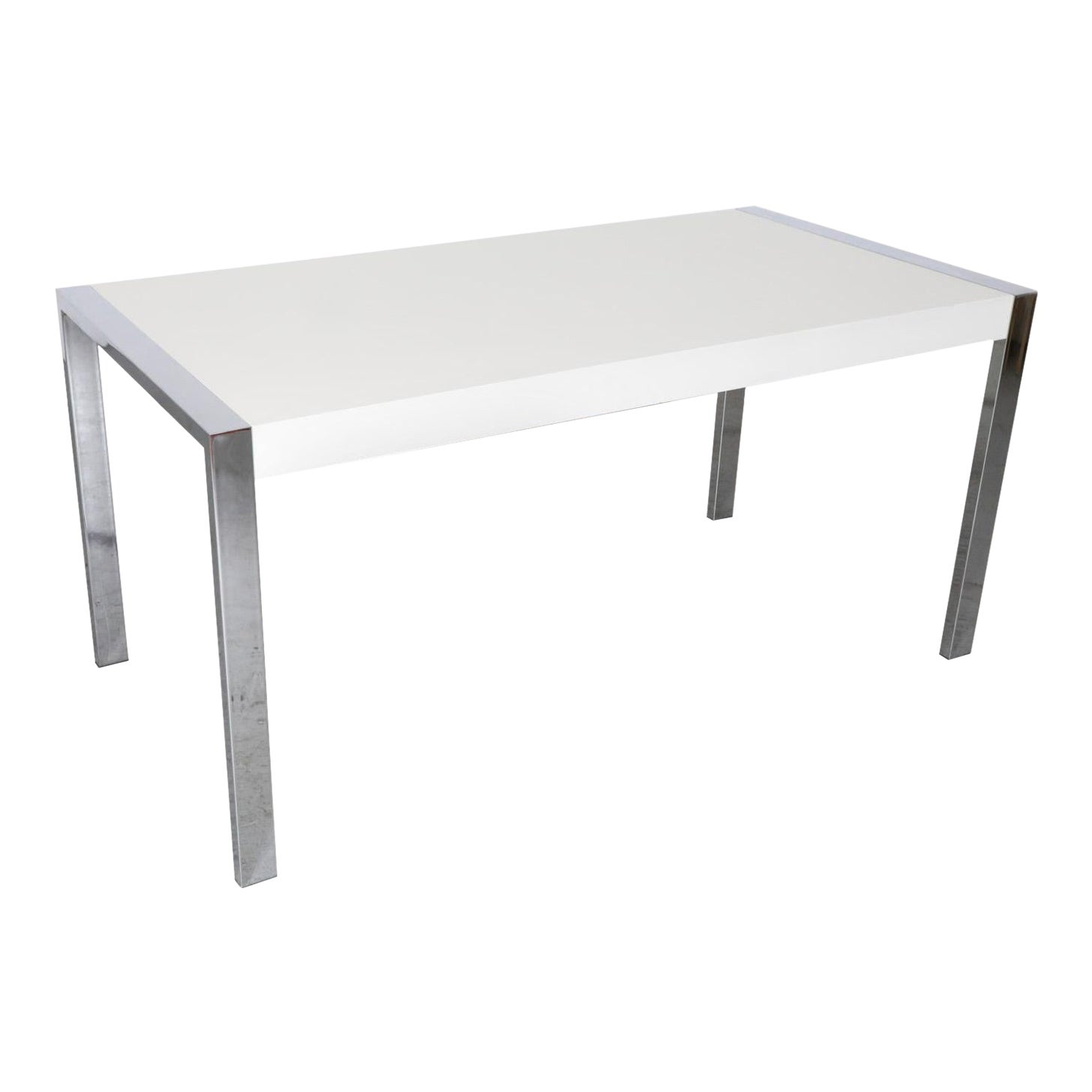 Martin Visser Style Modernist White Formica and Chrome Table